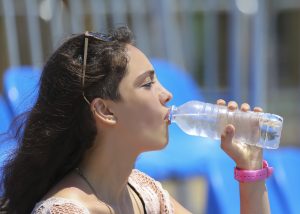 woman drinking water